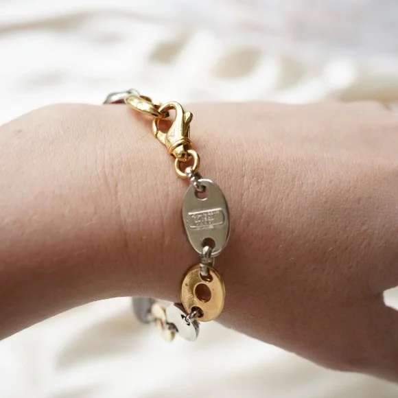 Vintage Gianni Versace Medusa Oval Two-Tone Bracelet - Picture 4 of 6